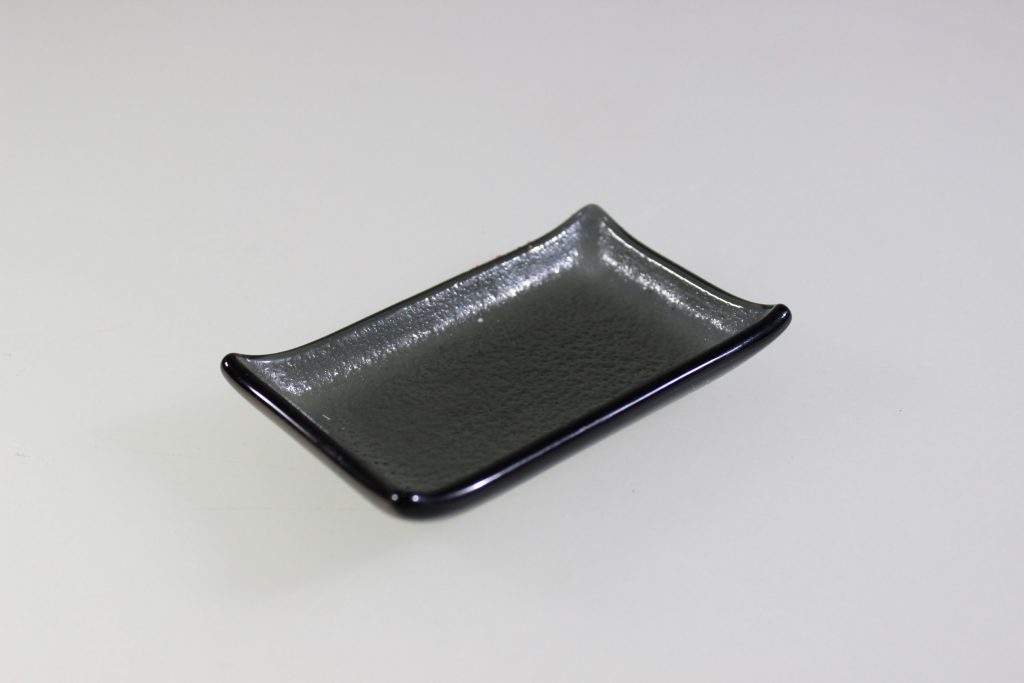 GLASS ACCESSORIES FOR STEP STANDS -CANAPÉ TRAY RECTANGULAR – GREY 8 x 6cm (6)