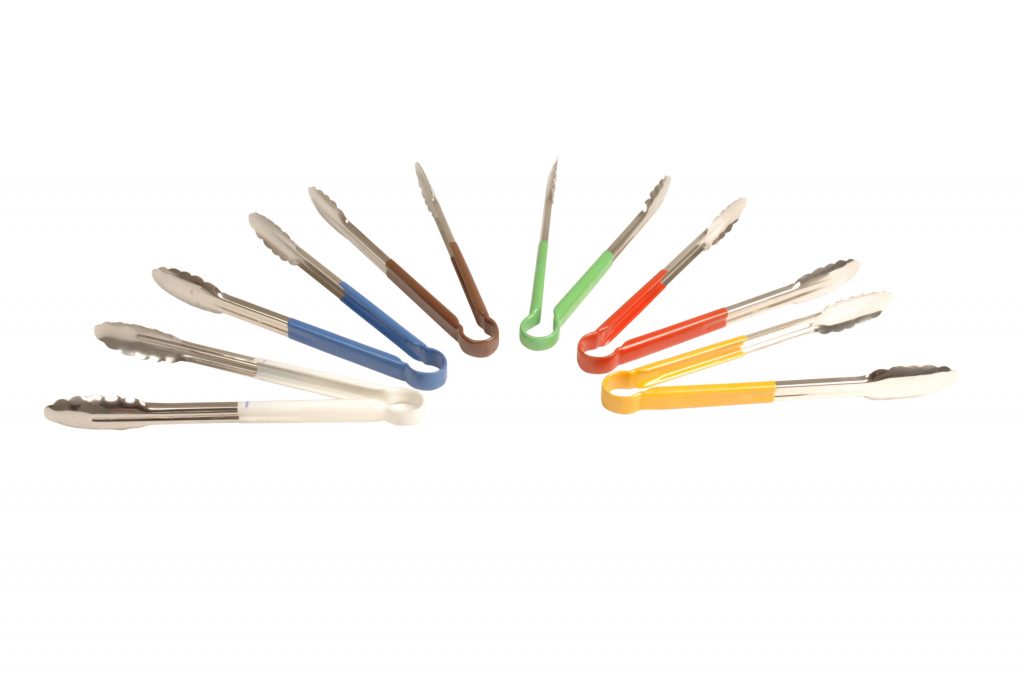 COLOURED UTILITY TONGS (Note: Please specify order code for correct sizes when placing order)