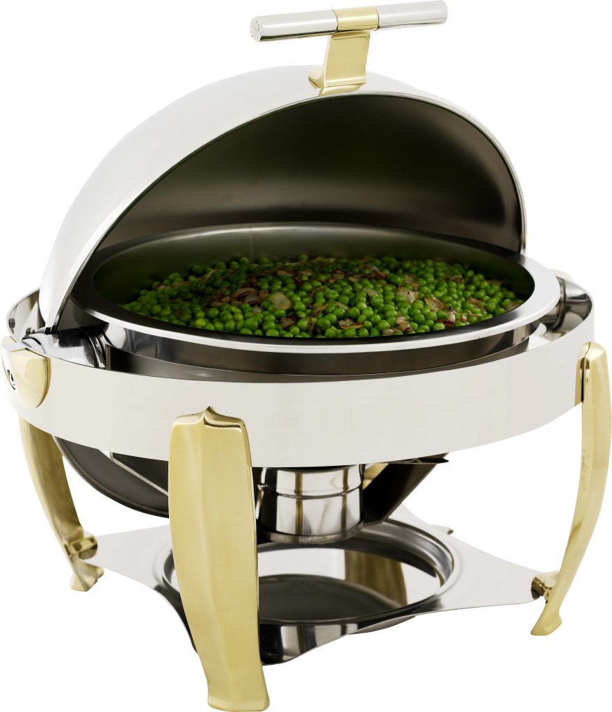 CHAFING DISH POLISHED STAINLESS STEEL (ROUND – ROLLTOP – DELUXE)6.8Lt