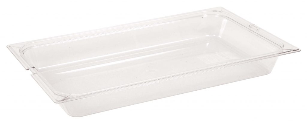 FOOD PANS FULL  -INSERT – FULL 100mm POLYCARB (CLEAR) – 12Lt
